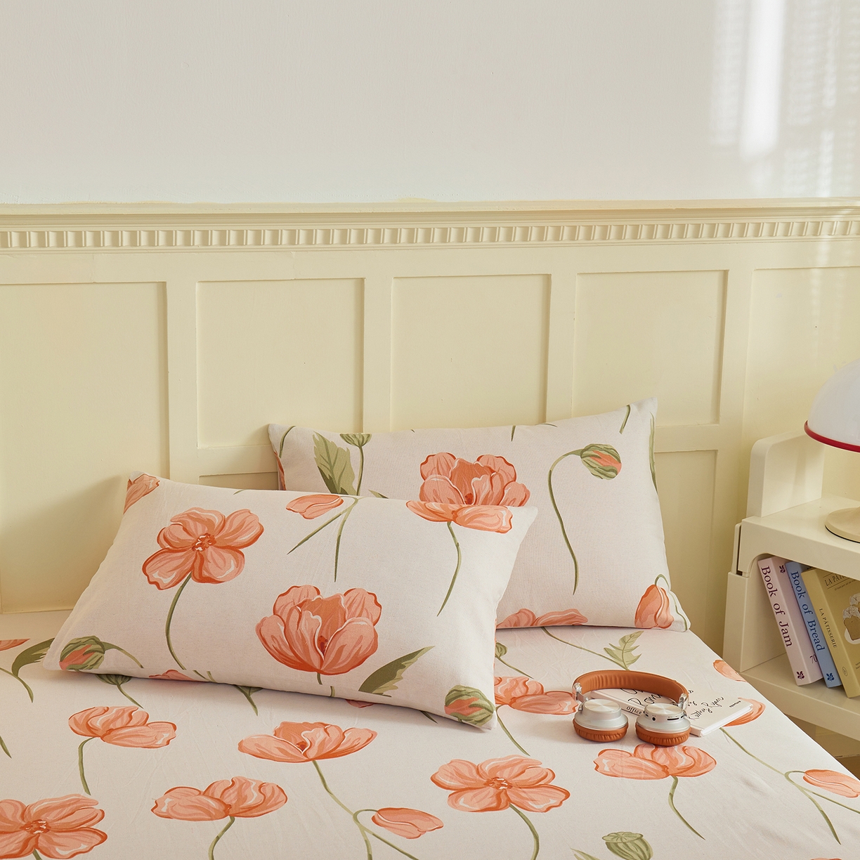 91家纺网 家纺一手货源 找家纺 青泽家纺 2025新款原棉标老粗布系列床单三件套 赫本