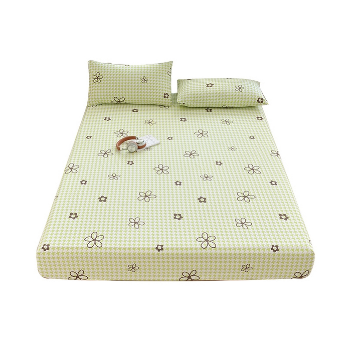 91家纺网 家纺一手货源 找家纺 青泽家纺 2025新款原棉老粗布床笠系列 花儿朵朵