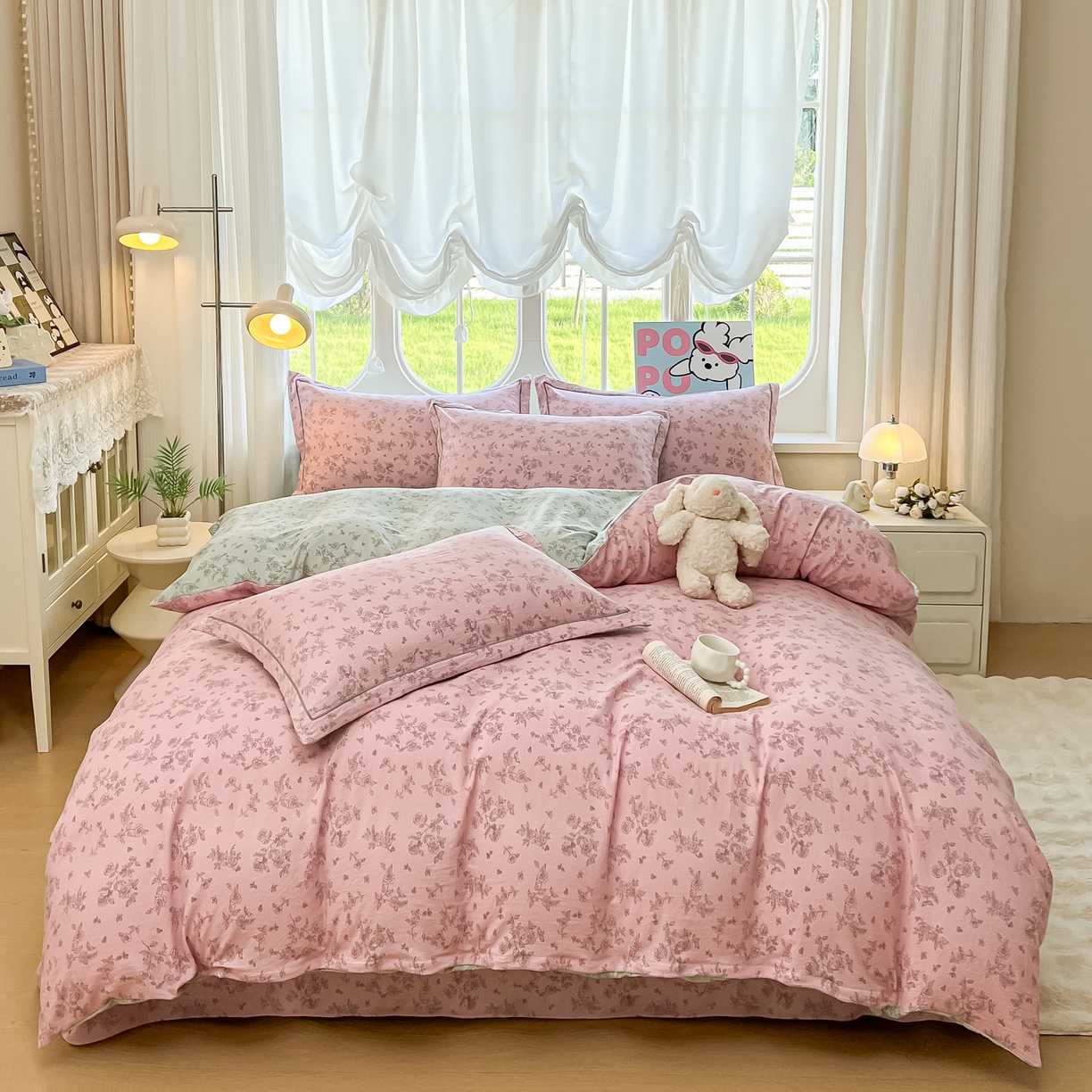 91家纺网 家纺一手货源 找家纺 （总）韩后家纺 2025新款水洗棉印花系列四件套