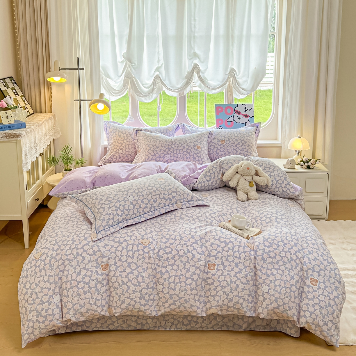 91家纺网 家纺一手货源 找家纺 （总）韩后家纺 2025新款水洗棉印花系列四件套