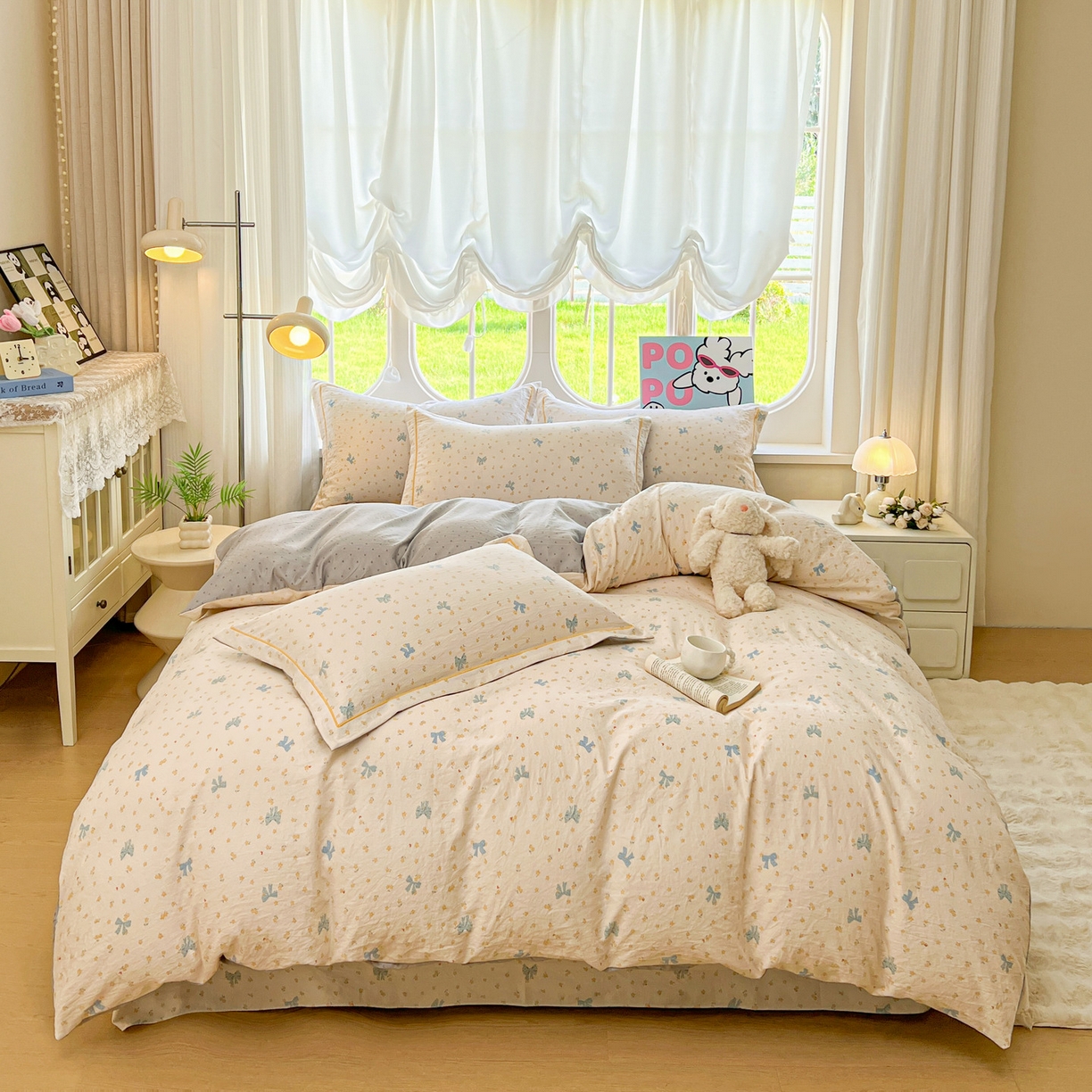 91家纺网 家纺一手货源 找家纺 （总）韩后家纺 2025新款水洗棉印花系列四件套