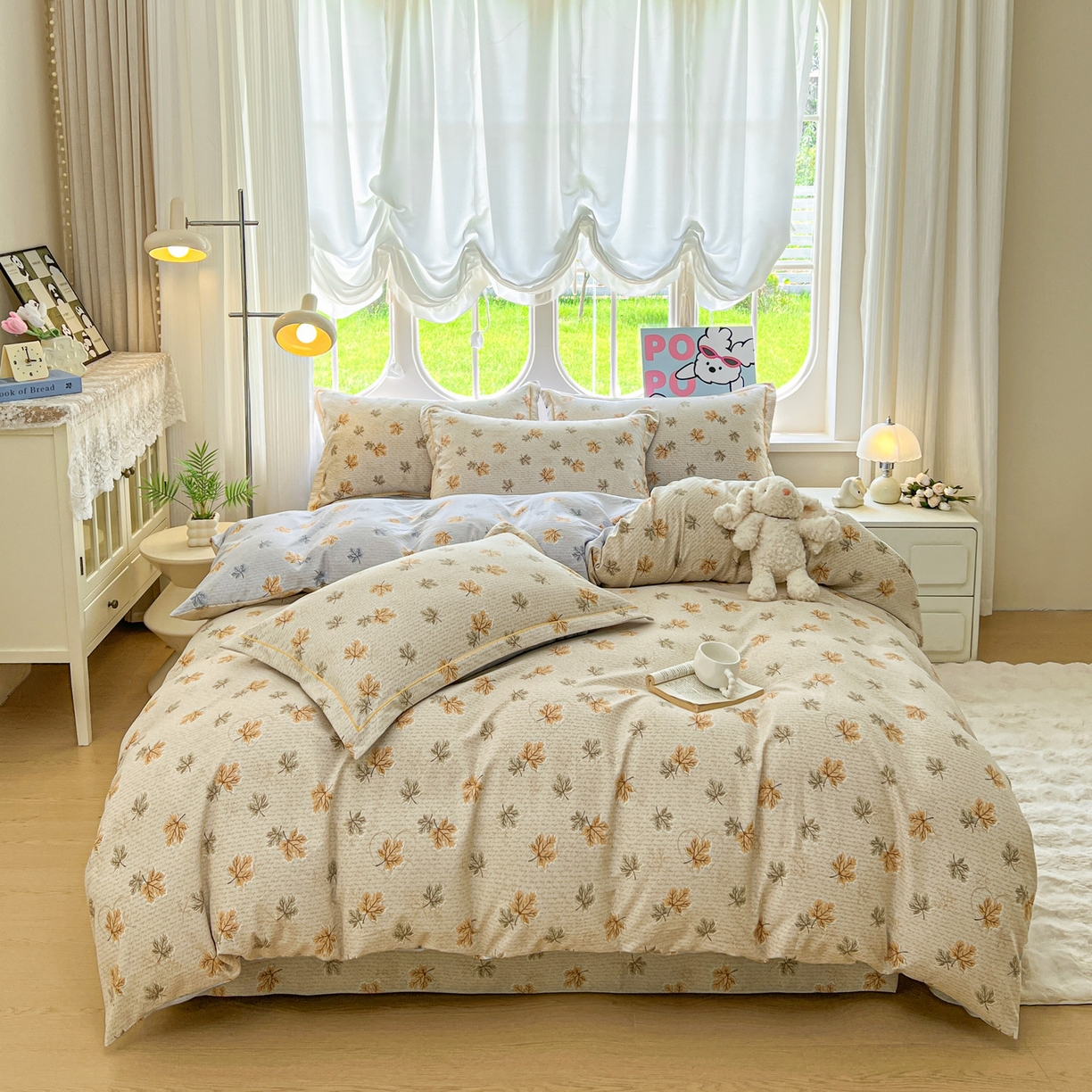 91家纺网 家纺一手货源 找家纺 （总）韩后家纺 2025新款水洗棉印花系列四件套