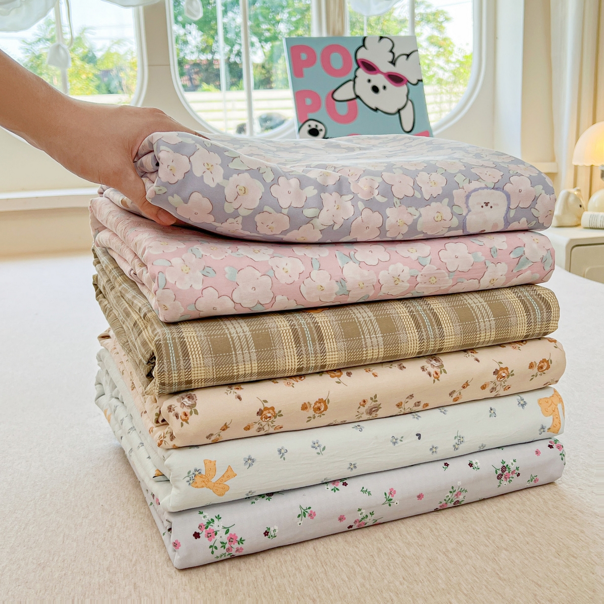 91家纺网 家纺一手货源 找家纺 （总）韩后家纺 2025新款水洗棉印花系列四件套