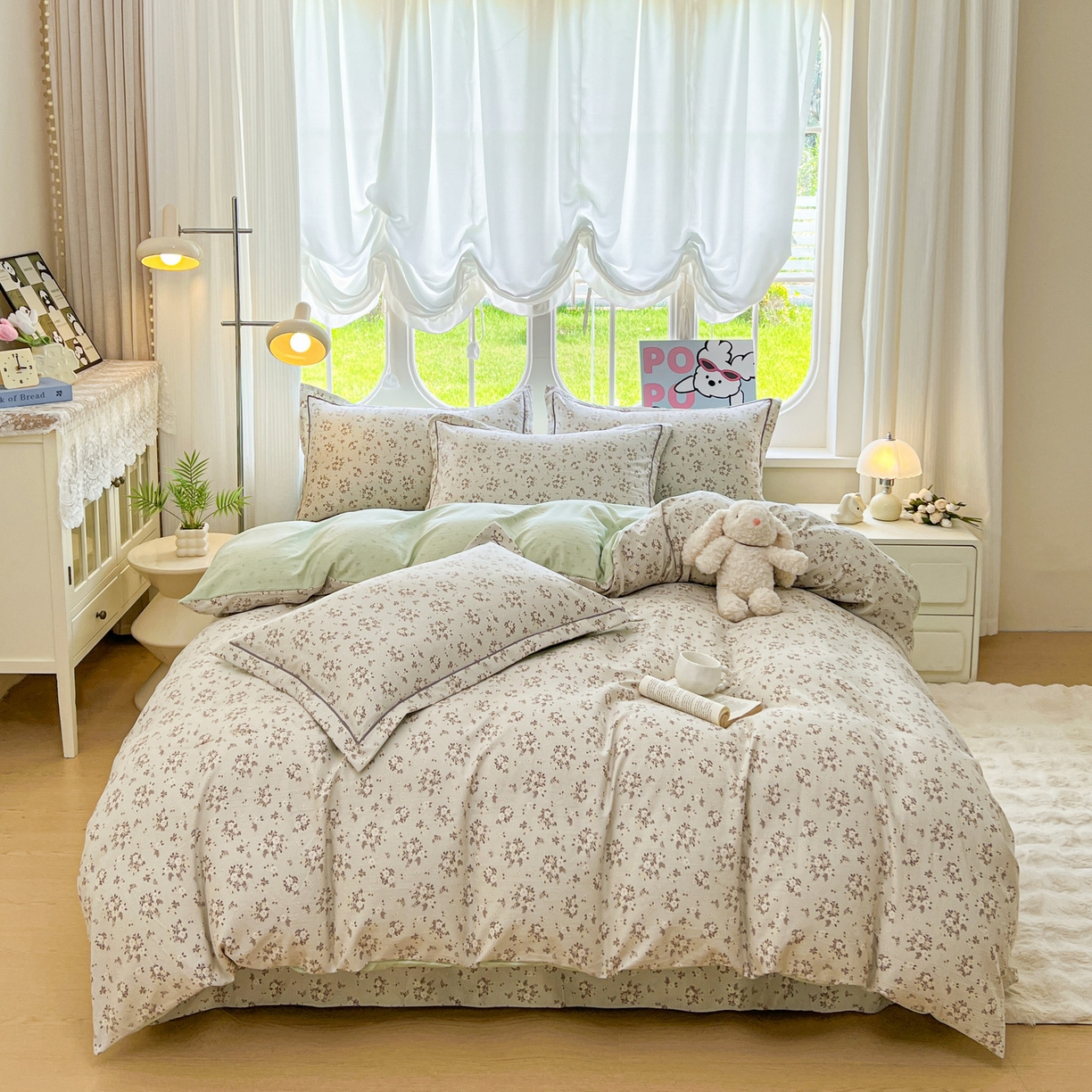 91家纺网 家纺一手货源 找家纺 （总）韩后家纺 2025新款水洗棉印花系列四件套