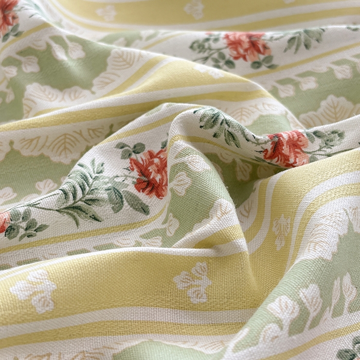 91家纺网 家纺一手货源 找家纺 青泽家纺 2025新款原棉老粗布床笠系列 花漾