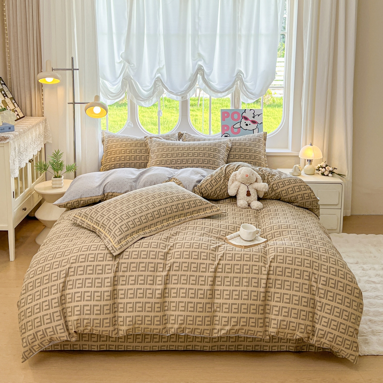 韩后家纺 2025新款水洗棉印花系列四件套 伯利