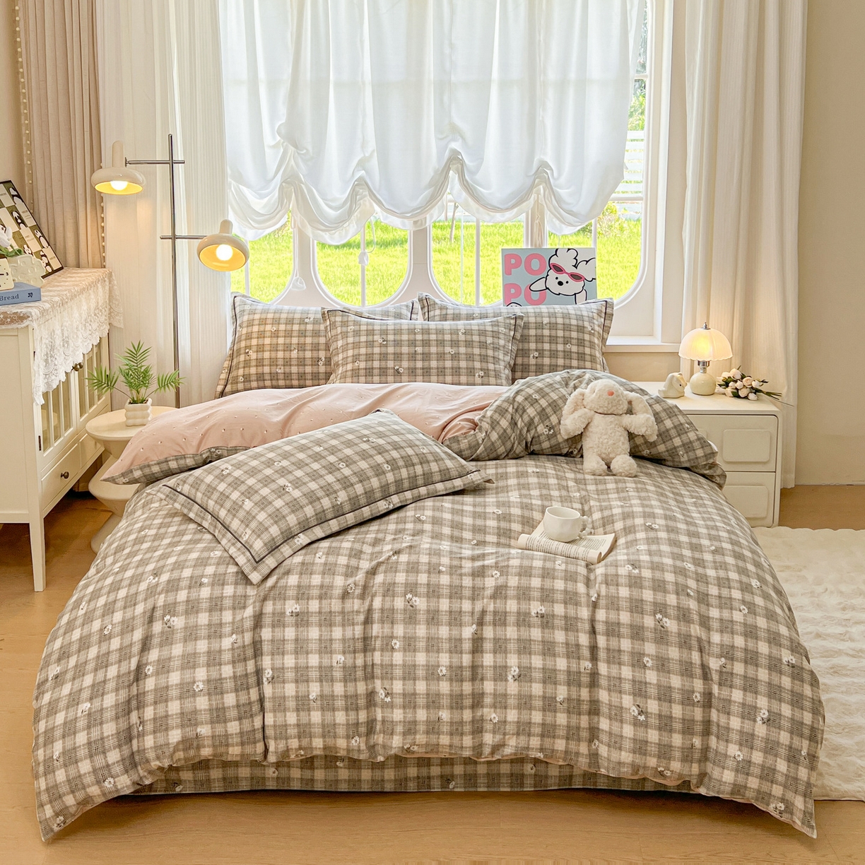 韩后家纺 2025新款水洗棉印花系列四件套 洛川-咖