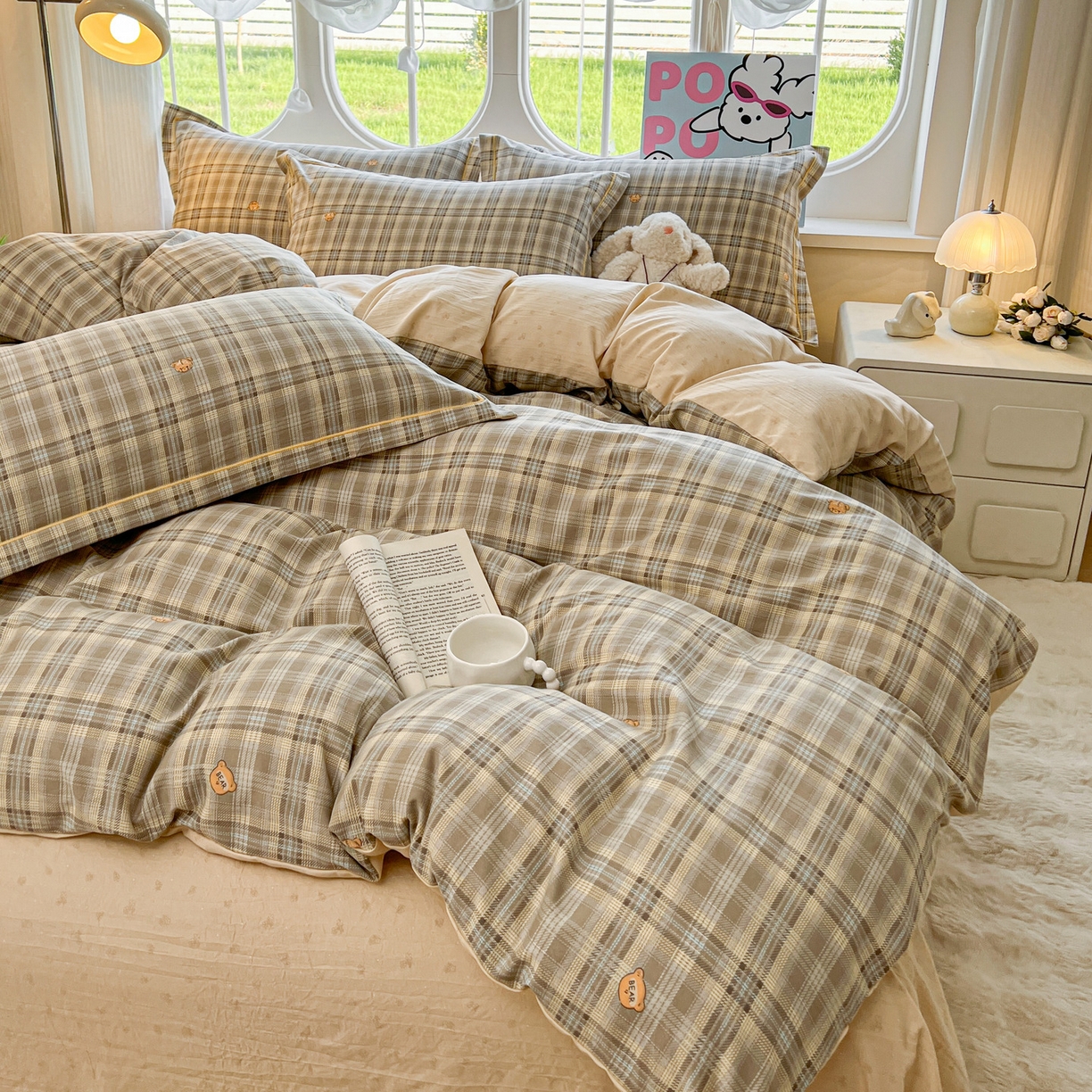 91家纺网 家纺一手货源 找家纺 韩后家纺 2025新款水洗棉印花系列四件套 华悦