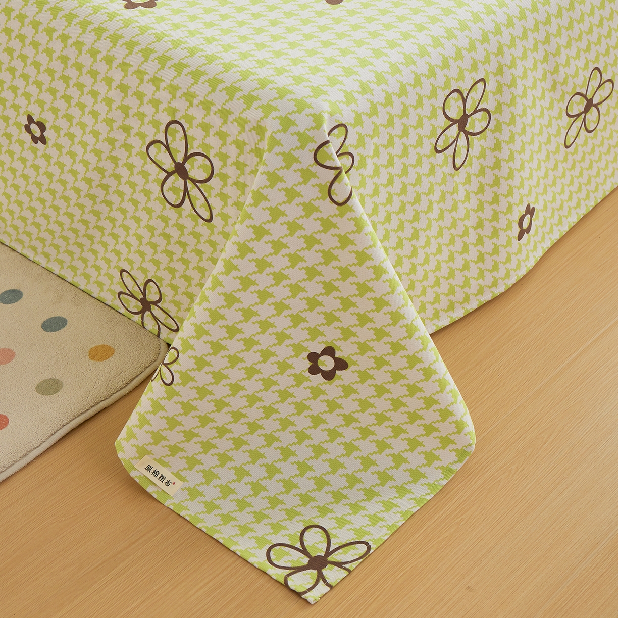 91家纺网 家纺一手货源 找家纺 青泽家纺 2025新款原棉标老粗布系列床单三件套 花儿朵朵