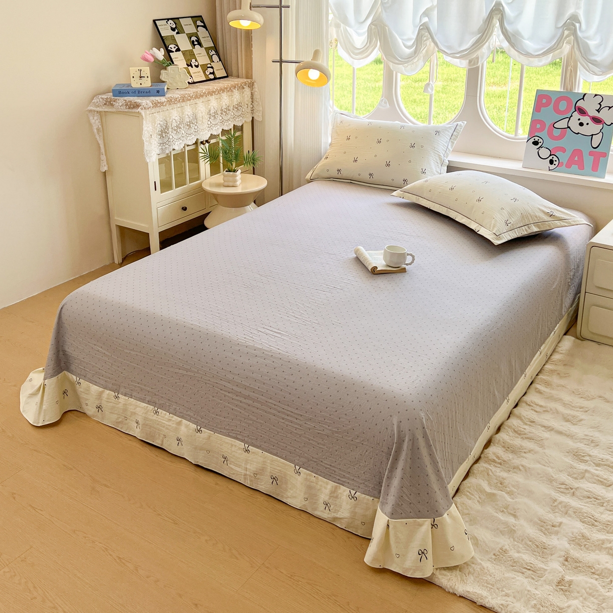 91家纺网 家纺一手货源 找家纺 韩后家纺 2025新款水洗棉印花系列四件套 舒芙蕾