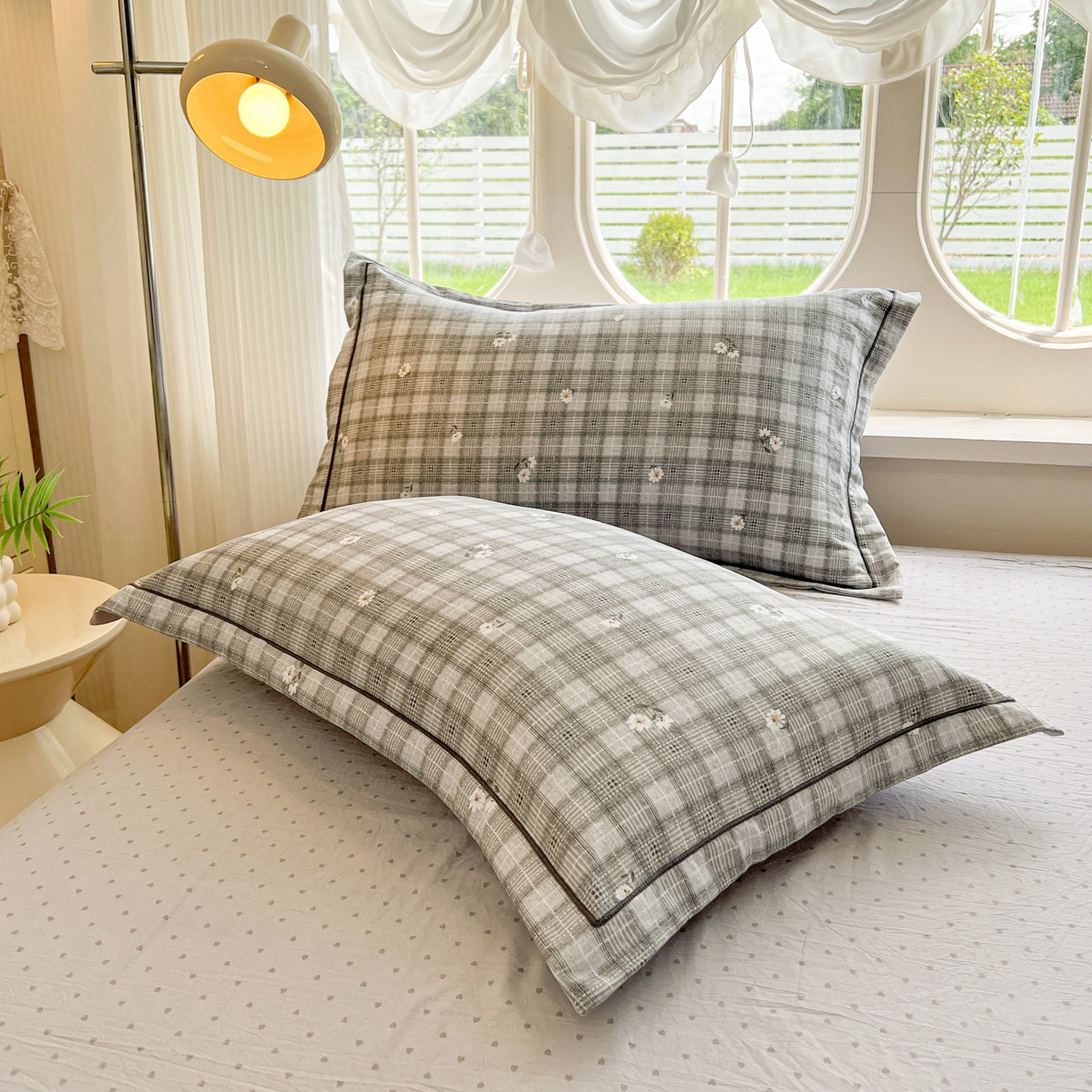 91家纺网 家纺一手货源 找家纺 韩后家纺 2025新款水洗棉印花系列四件套 洛川-灰