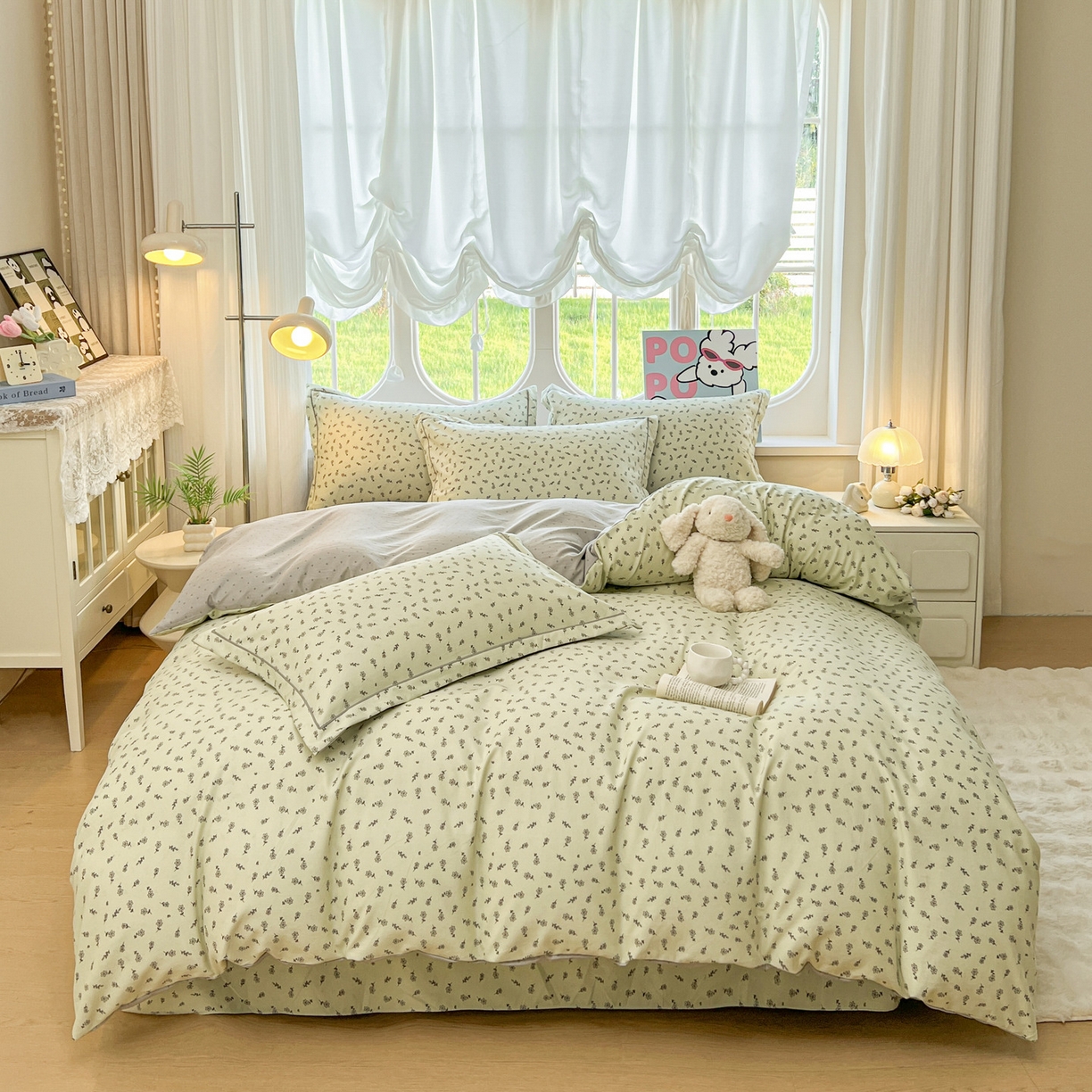 91家纺网 家纺一手货源 找家纺 （总）韩后家纺 2025新款水洗棉印花系列四件套