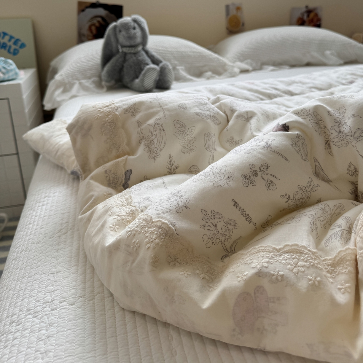 91家纺网 家纺一手货源 找家纺 一加一 2025新款A类全棉纯棉双层纱田园风懒人被冬被被子被芯（可水洗） 画棠春