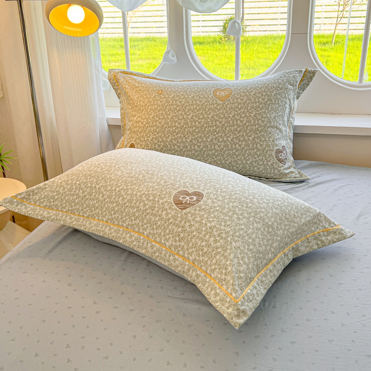 91家纺网 家纺一手货源 找家纺 韩后家纺 2025新款水洗棉印花系列四件套 挽梦-绿