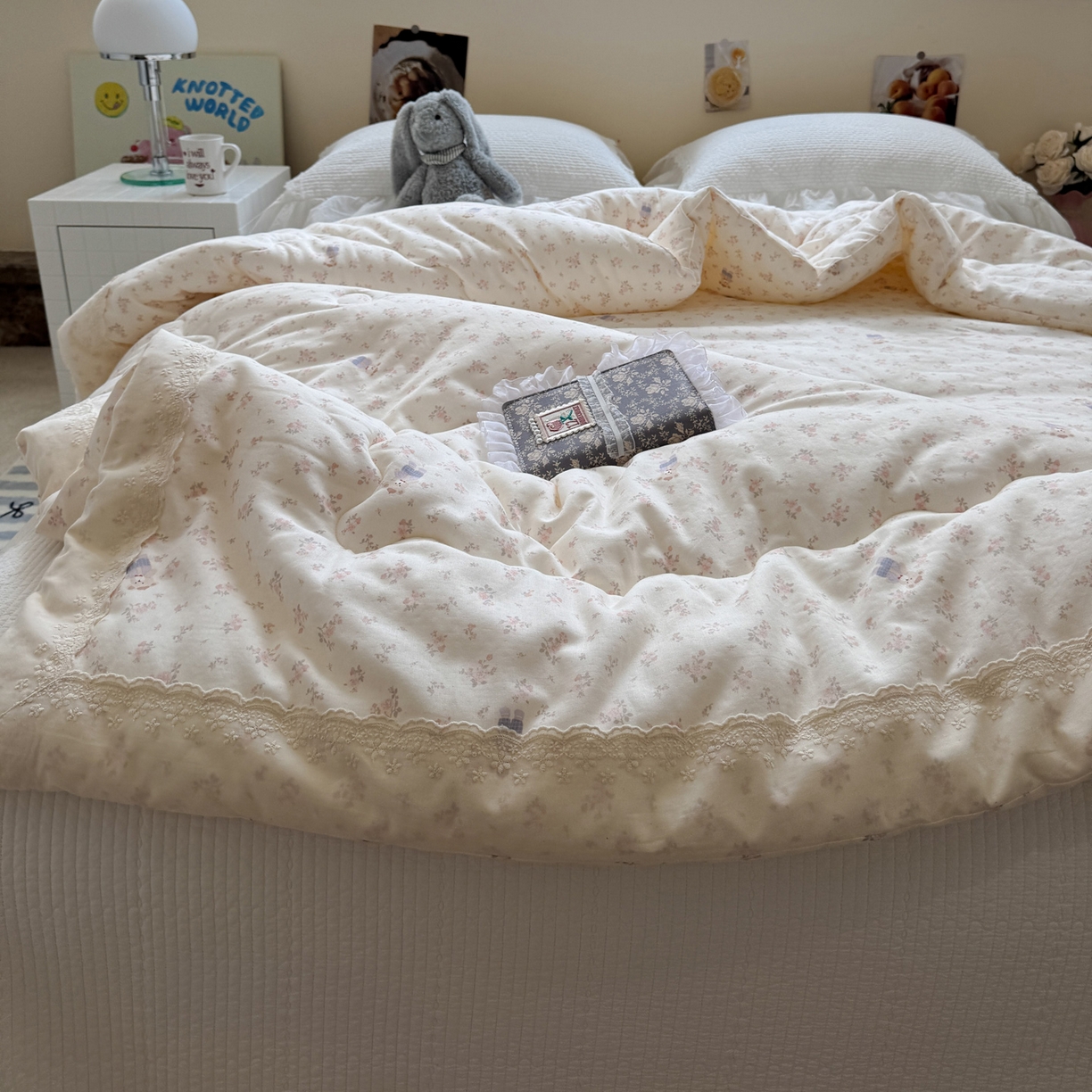 91家纺网 家纺一手货源 找家纺 一加一 2025新款A类全棉纯棉双层纱田园风懒人被冬被被子被芯（可水洗） 钥匙珊瑚