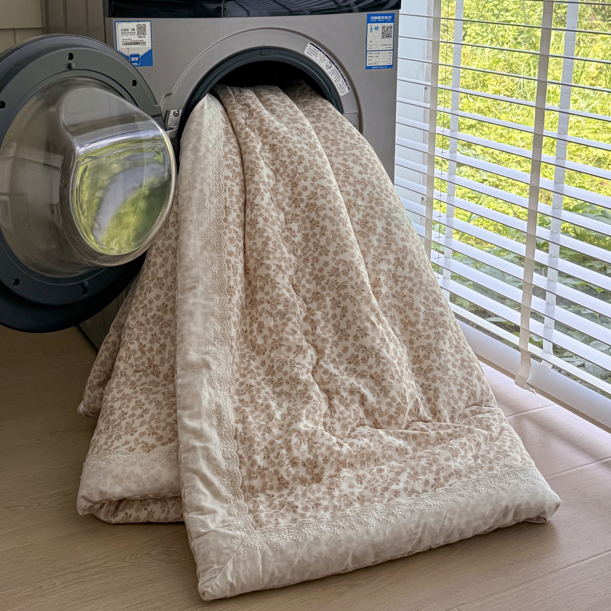 91家纺网 家纺一手货源 找家纺 一加一 2025新款A类全棉纯棉双层纱田园风懒人被冬被被子被芯（可水洗） 秋之寄语