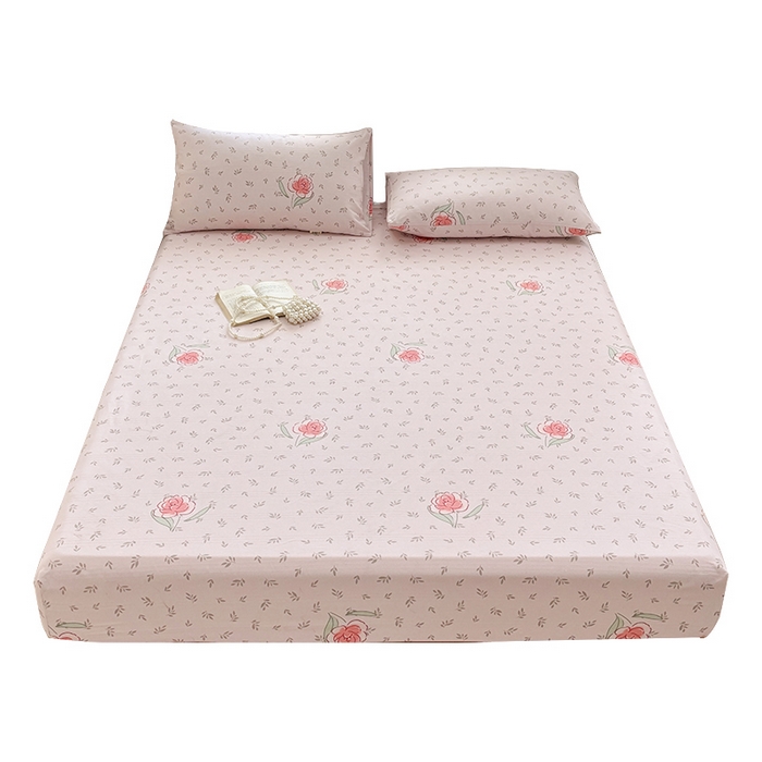 91家纺网 家纺一手货源 找家纺 青泽家纺 2025新款原棉老粗布床笠系列 浪漫花语