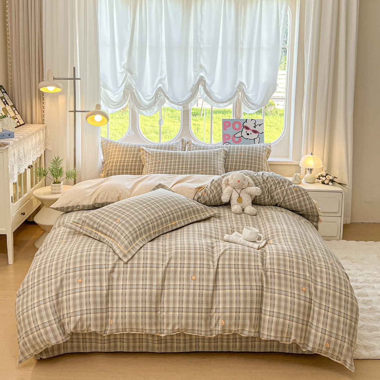 韩后家纺 2025新款水洗棉印花系列四件套 华悦