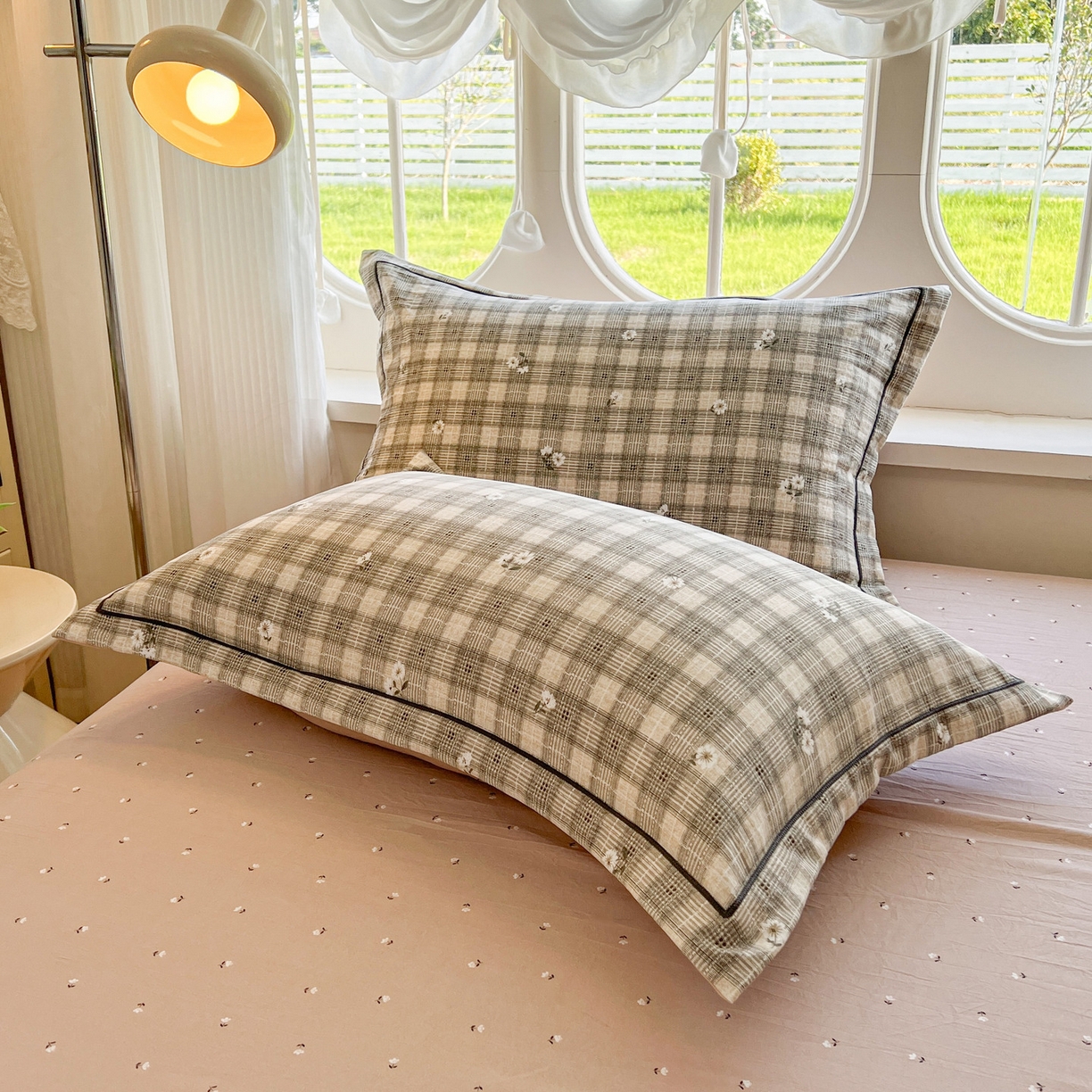 91家纺网 家纺一手货源 找家纺 韩后家纺 2025新款水洗棉印花系列四件套 洛川-咖