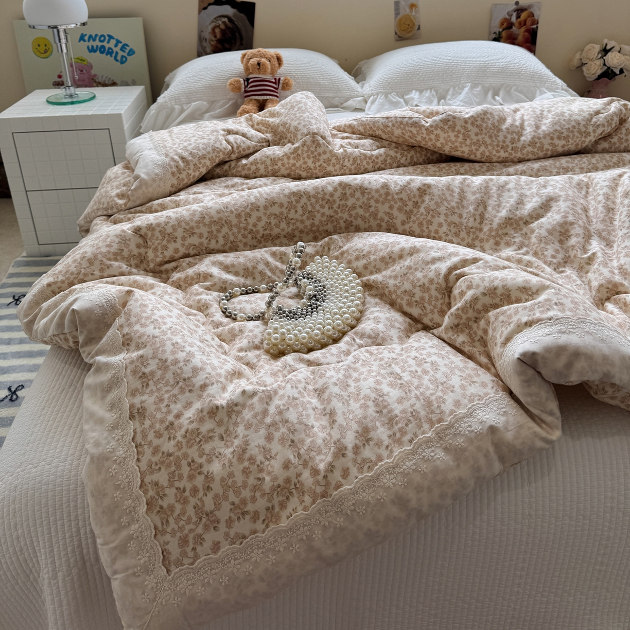 91家纺网 家纺一手货源 找家纺 一加一 2025新款A类全棉纯棉双层纱田园风懒人被冬被被子被芯（可水洗） 秋之寄语