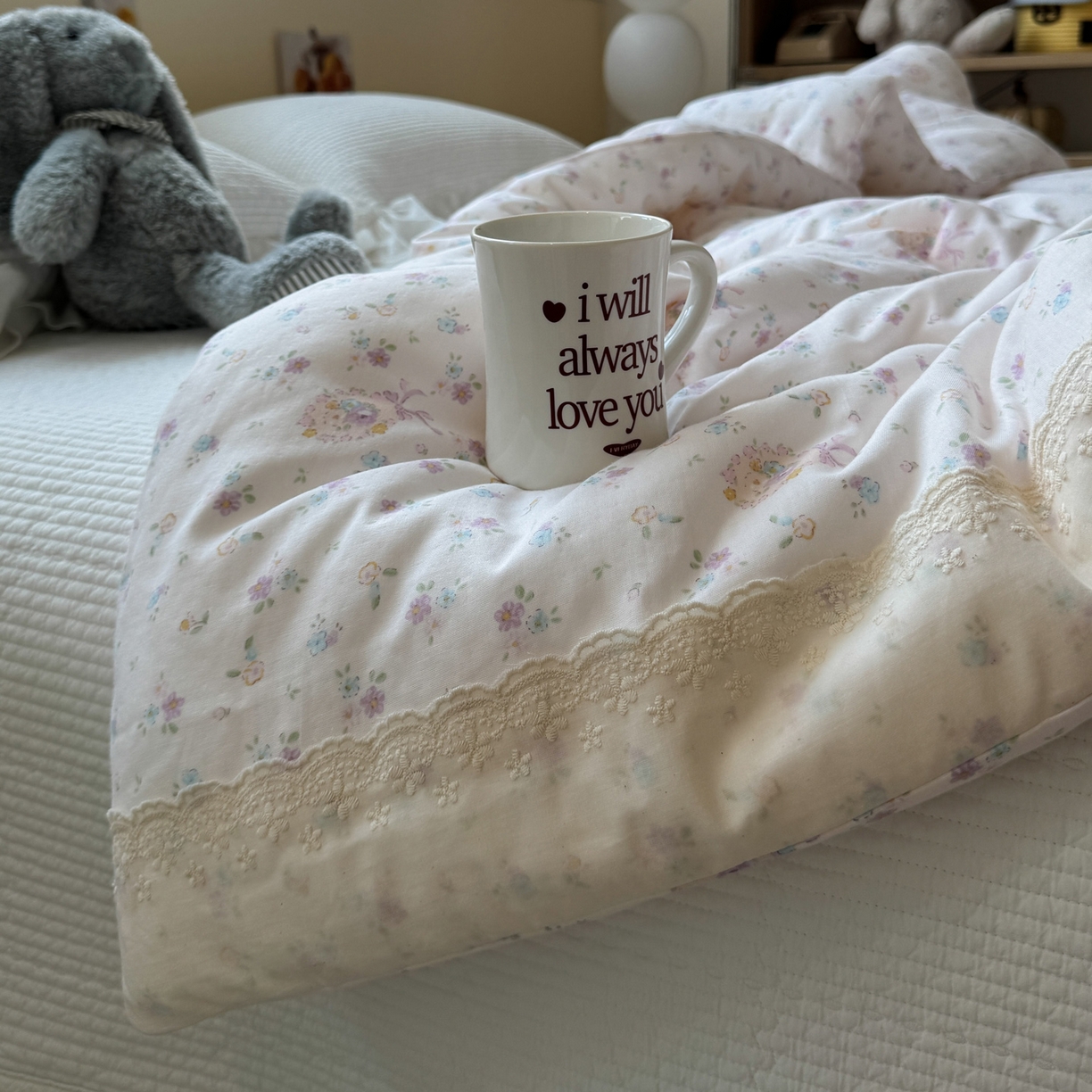 91家纺网 家纺一手货源 找家纺 一加一 2025新款A类全棉纯棉双层纱田园风懒人被冬被被子被芯（可水洗） 兰絮-粉