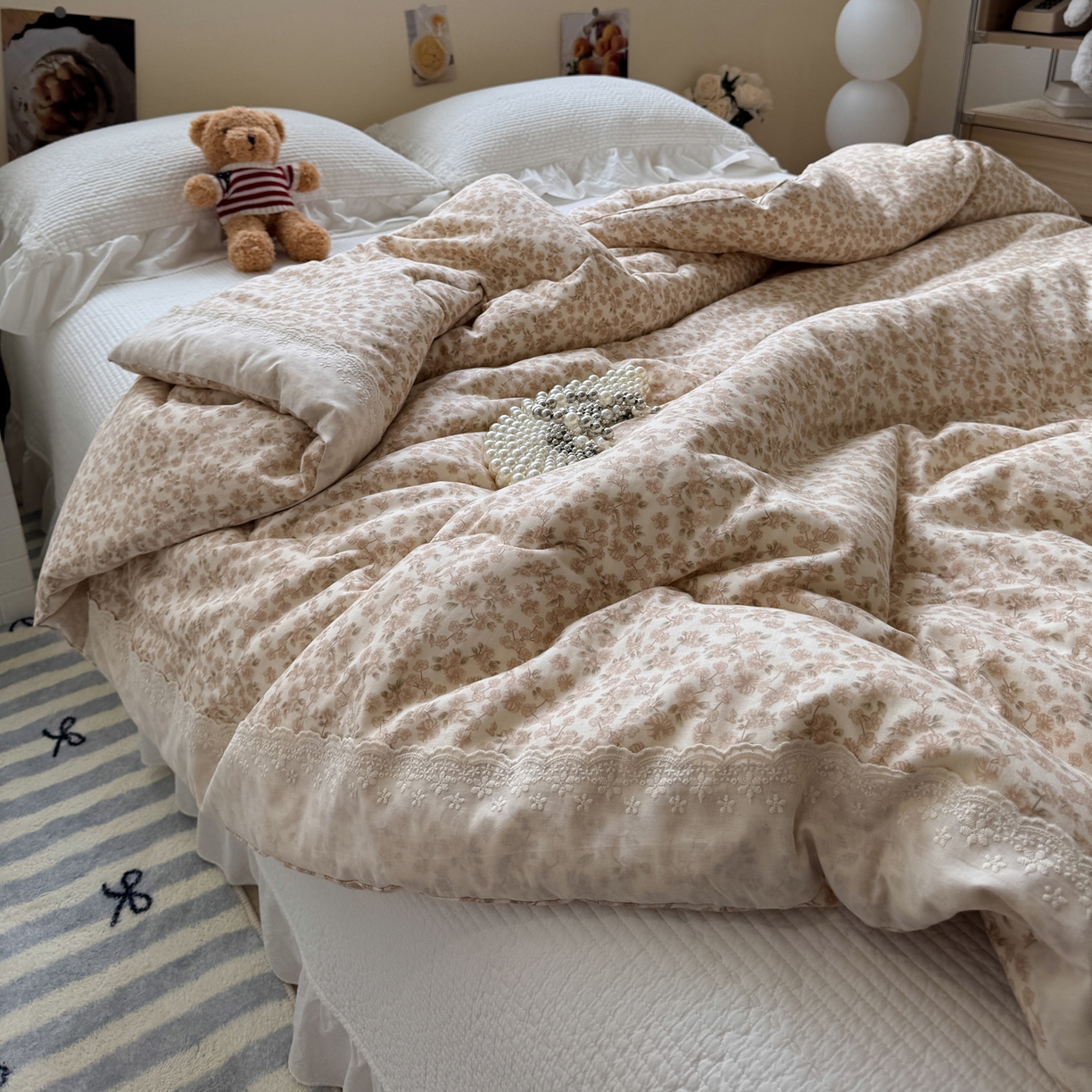 91家纺网 家纺一手货源 找家纺 一加一 2025新款A类全棉纯棉双层纱田园风懒人被冬被被子被芯（可水洗） 秋之寄语