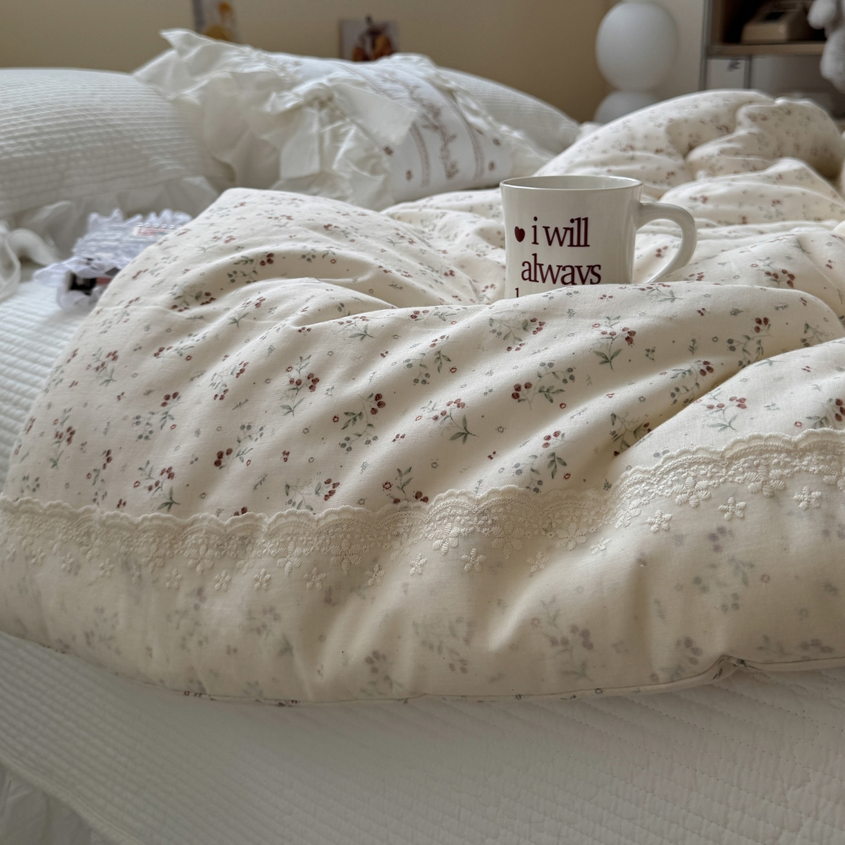 91家纺网 家纺一手货源 找家纺 一加一 2025新款A类全棉纯棉双层纱田园风懒人被冬被被子被芯（可水洗） 果然花香