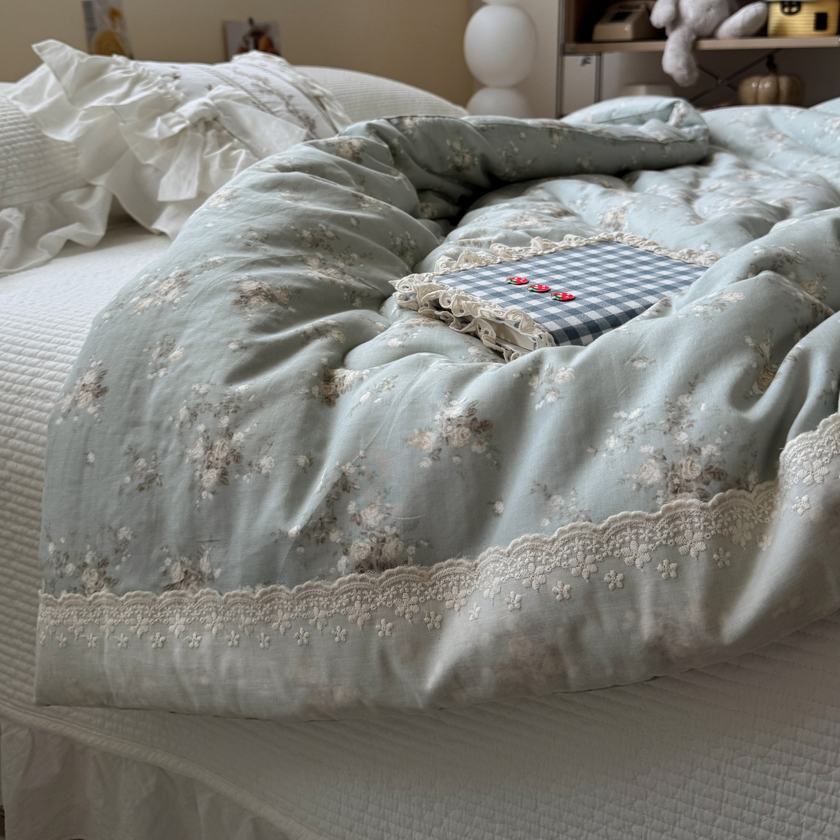 91家纺网 家纺一手货源 找家纺 （总）一加一 2025新款A类全棉纯棉双层纱田园风懒人被冬被被子被芯（可水洗）