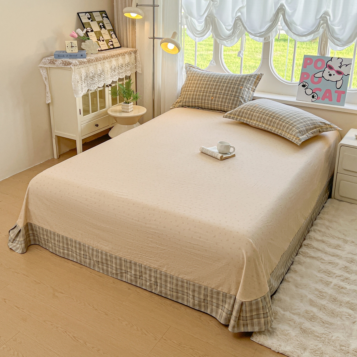 91家纺网 家纺一手货源 找家纺 韩后家纺 2025新款水洗棉印花系列四件套 华悦