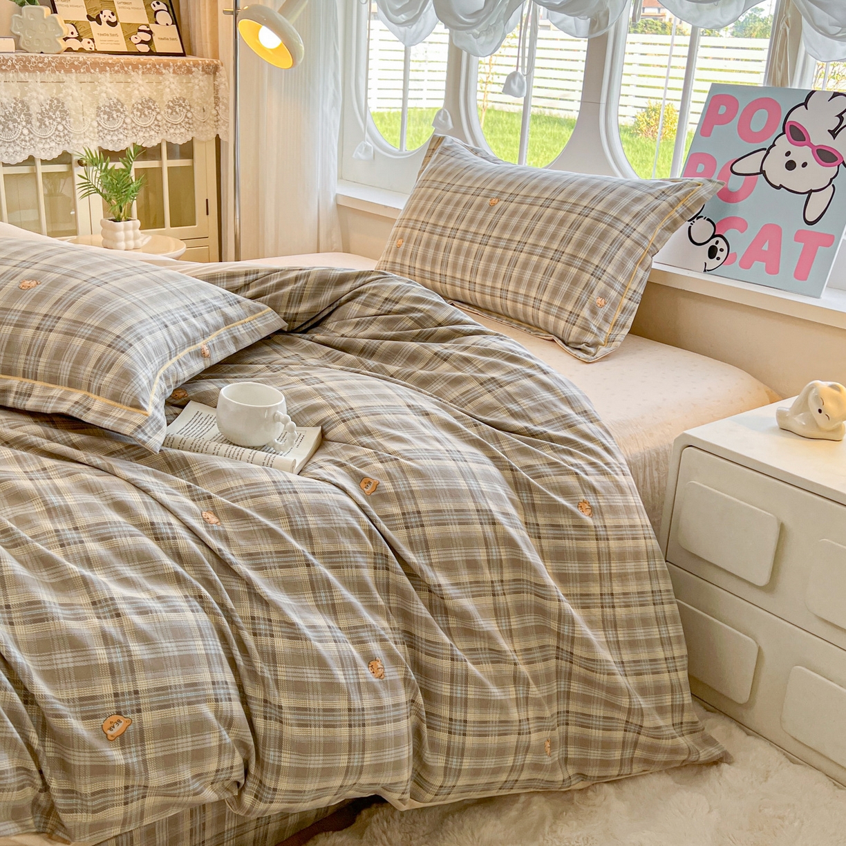 91家纺网 家纺一手货源 找家纺 韩后家纺 2025新款水洗棉印花系列四件套 华悦