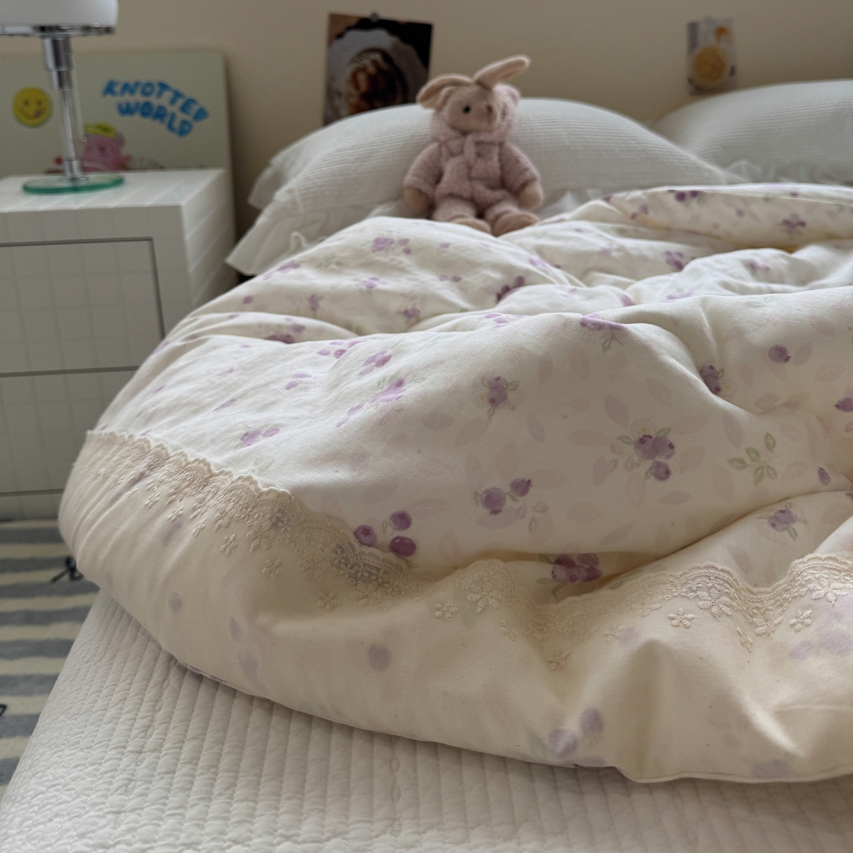 91家纺网 家纺一手货源 找家纺 一加一 2025新款A类全棉纯棉双层纱田园风懒人被冬被被子被芯（可水洗） 莓果雨