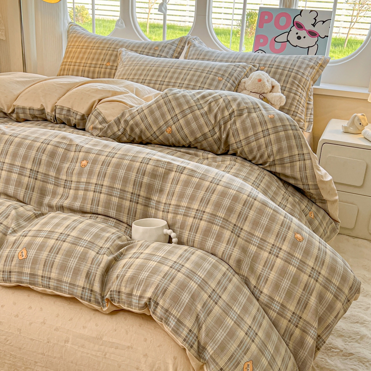 91家纺网 家纺一手货源 找家纺 韩后家纺 2025新款水洗棉印花系列四件套 华悦