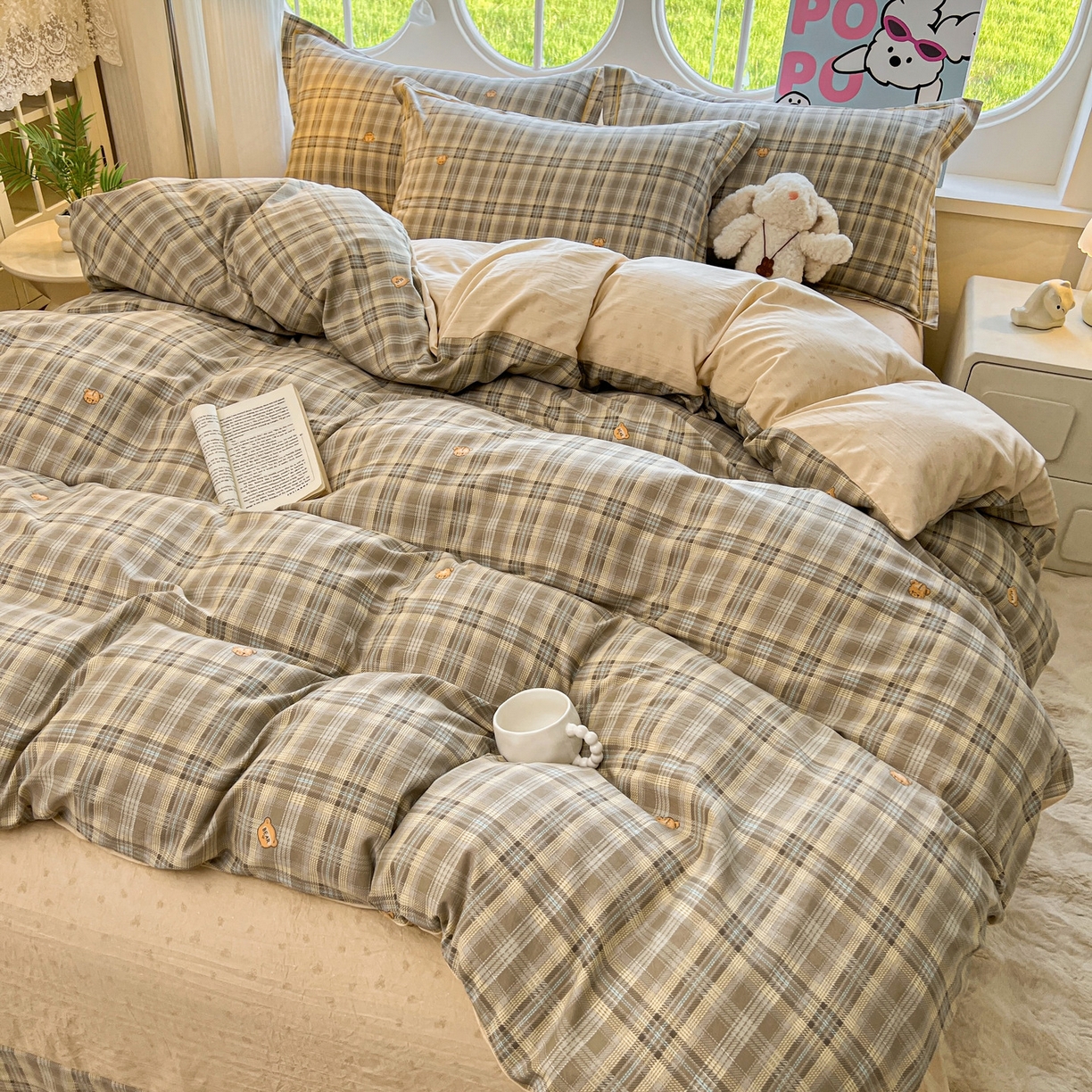 91家纺网 家纺一手货源 找家纺 韩后家纺 2025新款水洗棉印花系列四件套 华悦