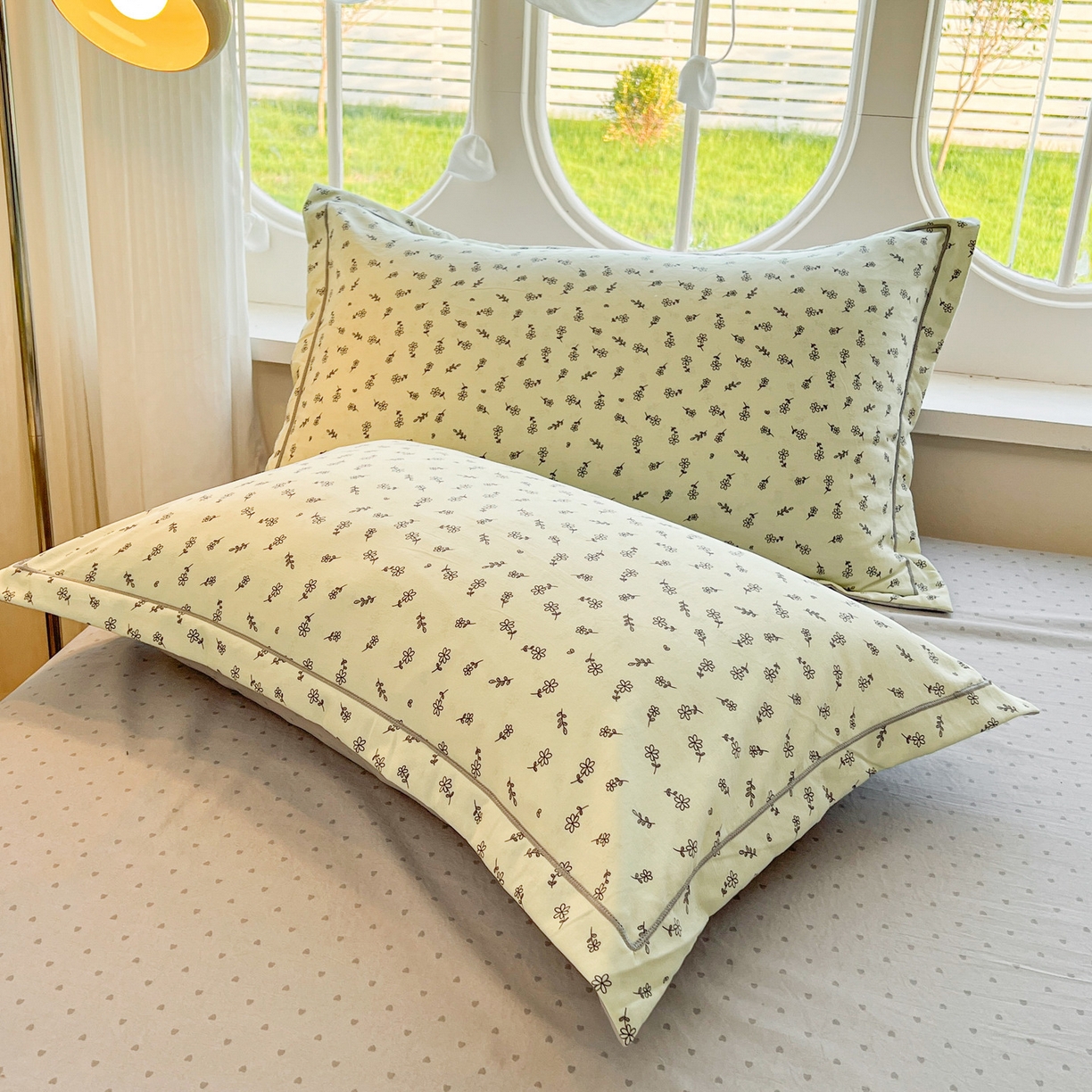 91家纺网 家纺一手货源 找家纺 韩后家纺 2025新款水洗棉印花系列四件套 觅春