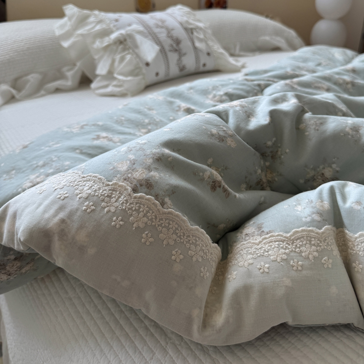 91家纺网 家纺一手货源 找家纺 （总）一加一 2025新款A类全棉纯棉双层纱田园风懒人被冬被被子被芯（可水洗）