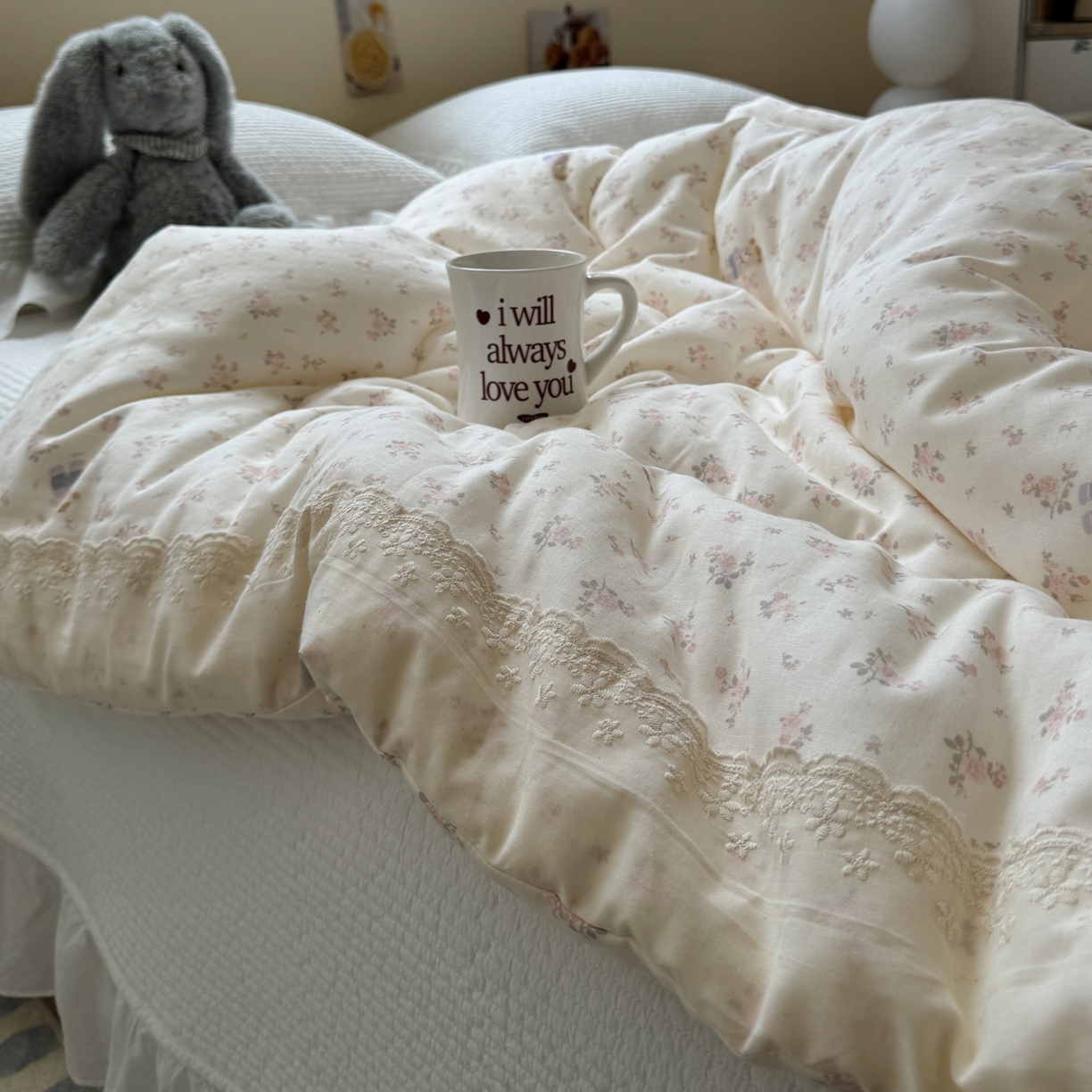 91家纺网 家纺一手货源 找家纺 一加一 2025新款A类全棉纯棉双层纱田园风懒人被冬被被子被芯（可水洗） 钥匙珊瑚