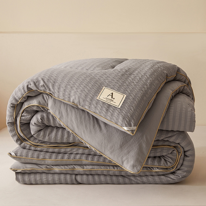 91家纺网 家纺一手货源 找家纺 （总）欢乐季 2025新款7A抗菌A类双喷提花泡泡棉大豆被四季被+被芯