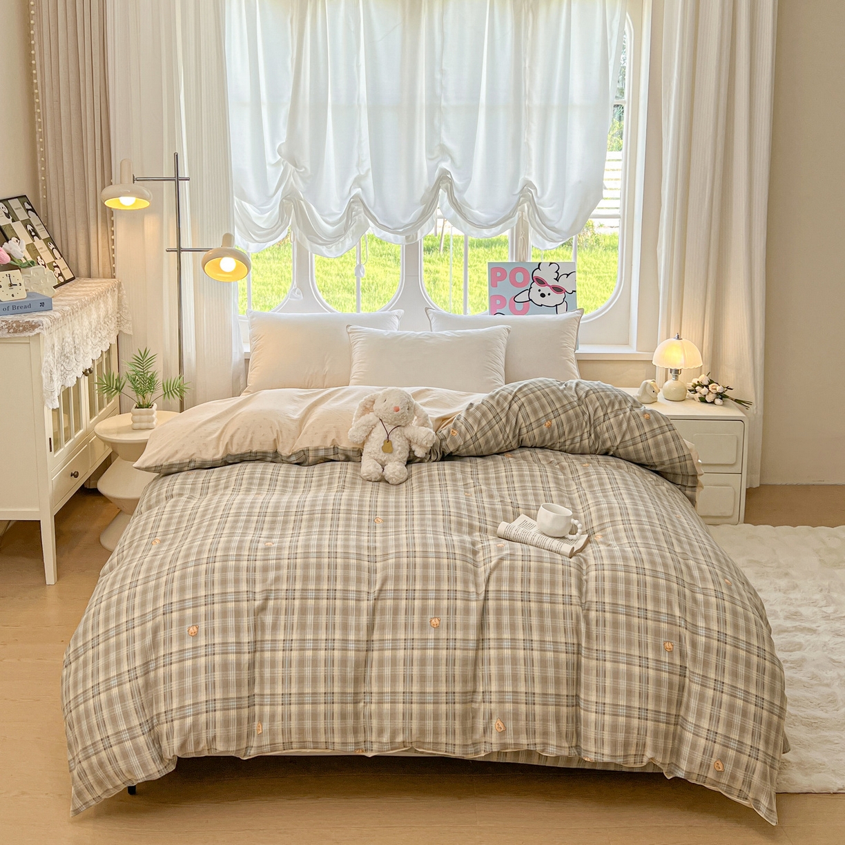 91家纺网 家纺一手货源 找家纺 韩后家纺 2025新款水洗棉印花系列四件套 华悦