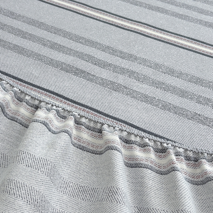 91家纺网 家纺一手货源 找家纺 青泽家纺 2025新款原棉老粗布床笠系列 时尚灰