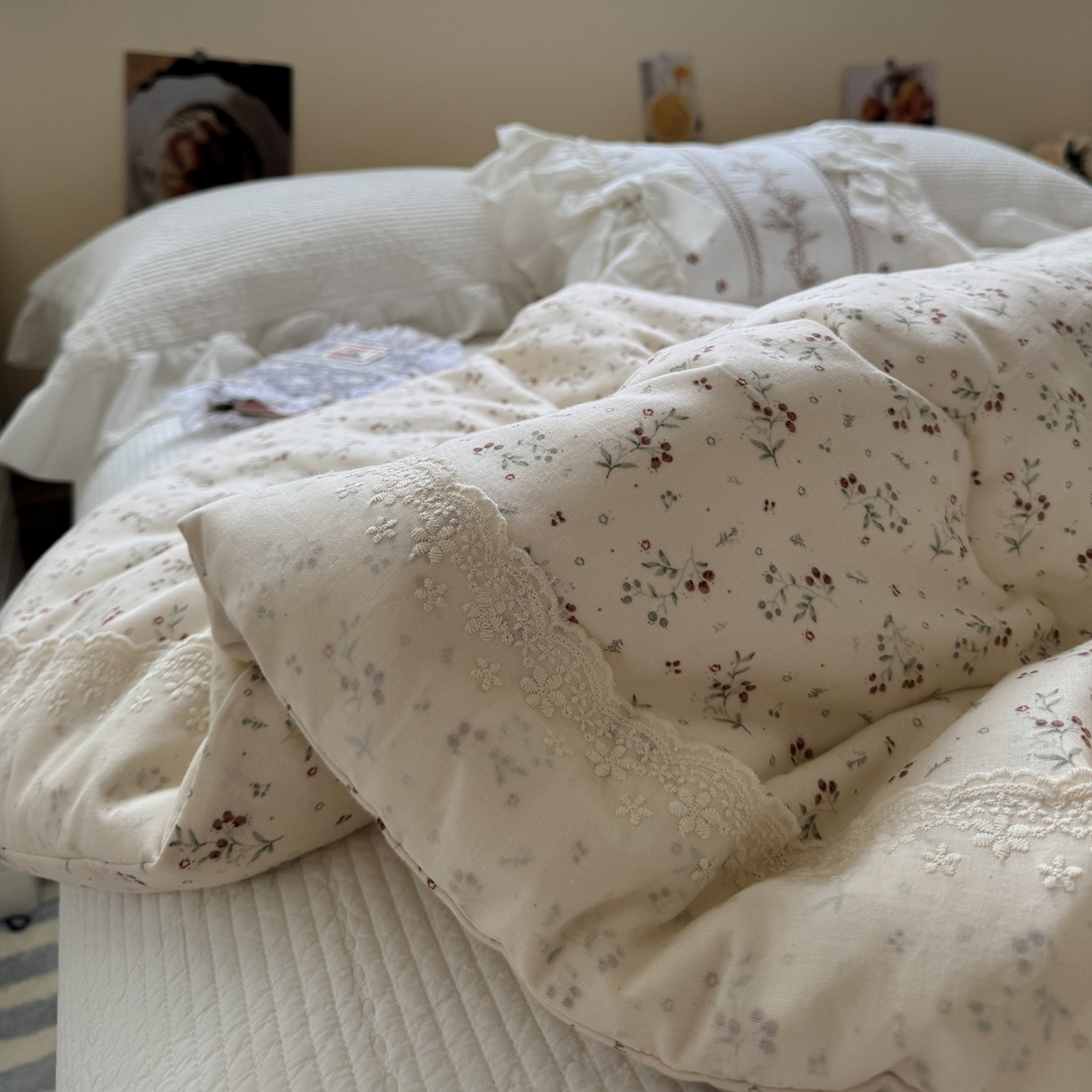 91家纺网 家纺一手货源 找家纺 一加一 2025新款A类全棉纯棉双层纱田园风懒人被冬被被子被芯（可水洗） 果然花香