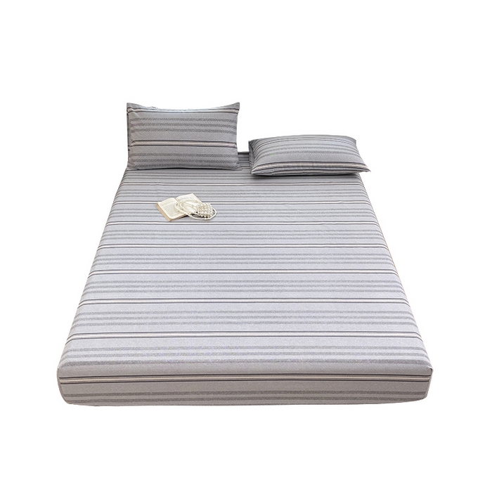 91家纺网 家纺一手货源 找家纺 青泽家纺 2025新款原棉老粗布床笠系列 时尚灰