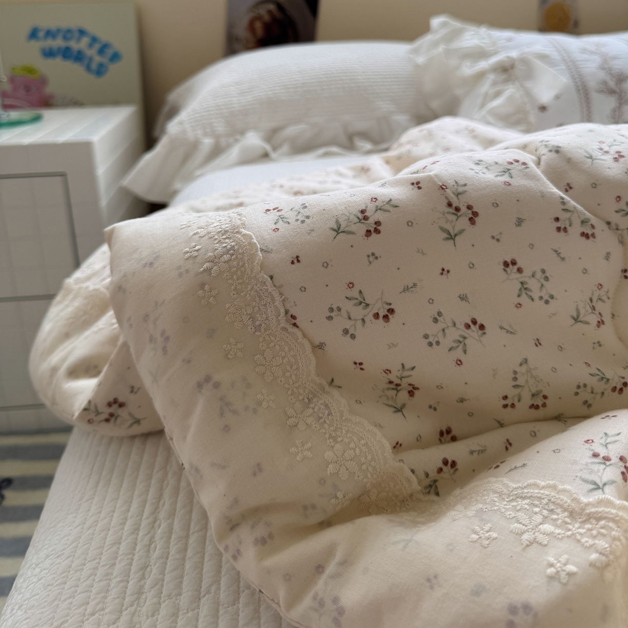 91家纺网 家纺一手货源 找家纺 一加一 2025新款A类全棉纯棉双层纱田园风懒人被冬被被子被芯（可水洗） 果然花香