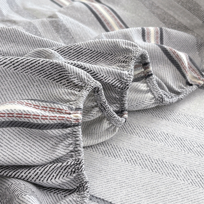 91家纺网 家纺一手货源 找家纺 青泽家纺 2025新款原棉老粗布床笠系列 时尚灰