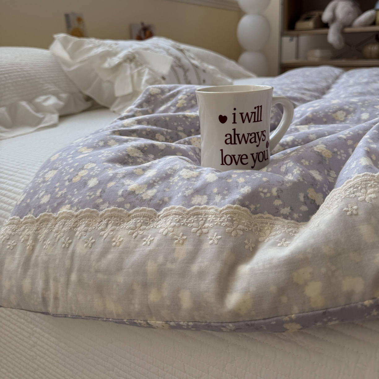 91家纺网 家纺一手货源 找家纺 一加一 2025新款A类全棉纯棉双层纱田园风懒人被冬被被子被芯（可水洗） 梦醒花间-灰