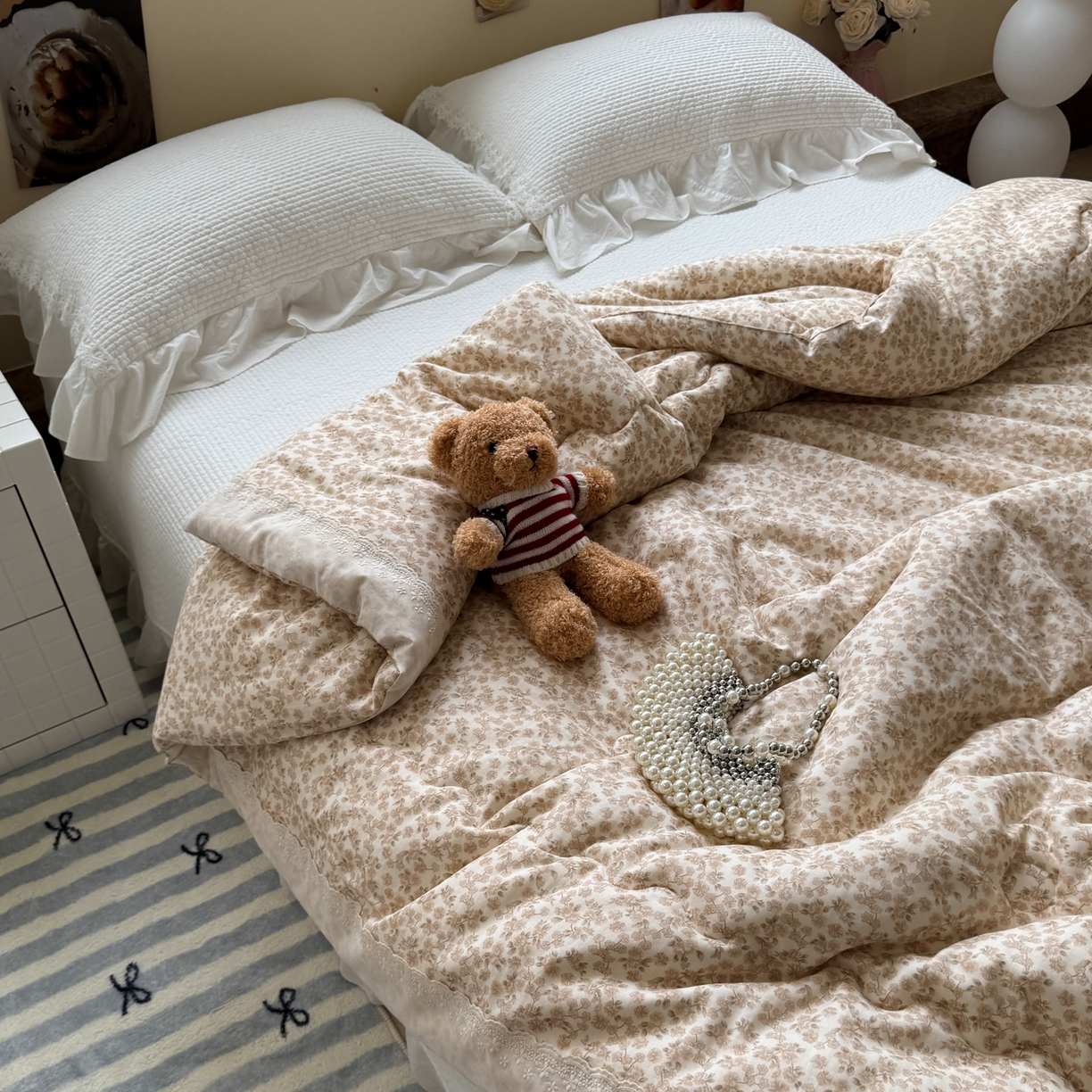 91家纺网 家纺一手货源 找家纺 一加一 2025新款A类全棉纯棉双层纱田园风懒人被冬被被子被芯（可水洗） 秋之寄语