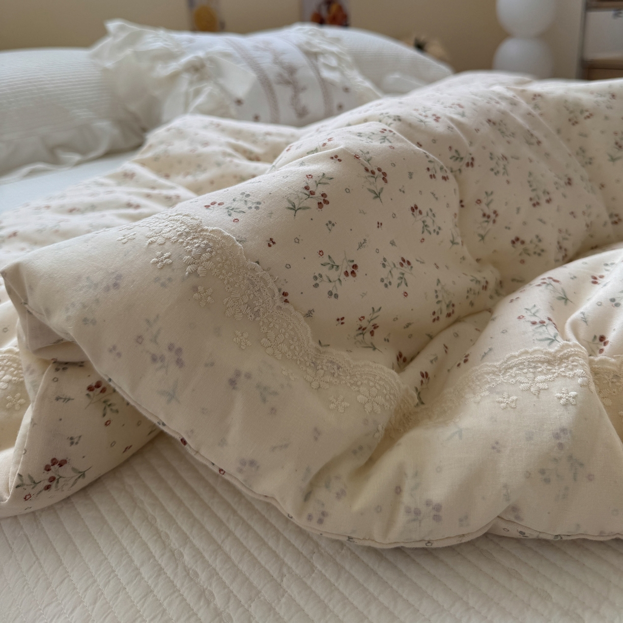 91家纺网 家纺一手货源 找家纺 一加一 2025新款A类全棉纯棉双层纱田园风懒人被冬被被子被芯（可水洗） 果然花香