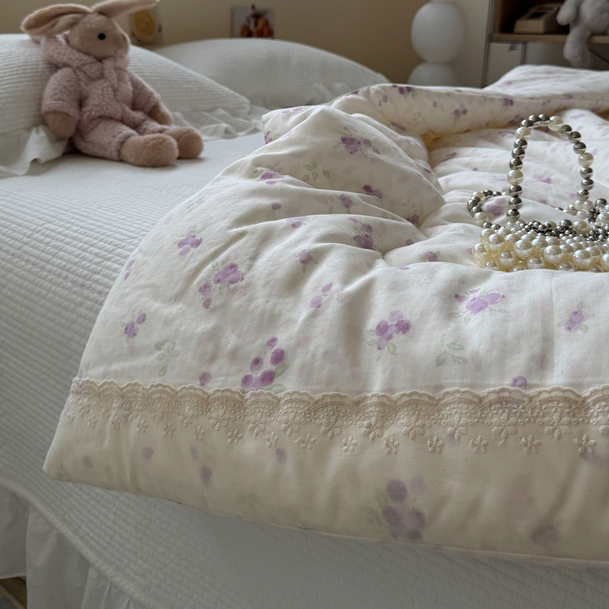 91家纺网 家纺一手货源 找家纺 一加一 2025新款A类全棉纯棉双层纱田园风懒人被冬被被子被芯（可水洗） 莓果雨