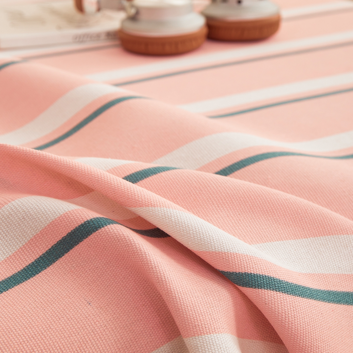 91家纺网 家纺一手货源 找家纺 青泽家纺 2025新款原棉标老粗布系列床单三件套 时尚粉