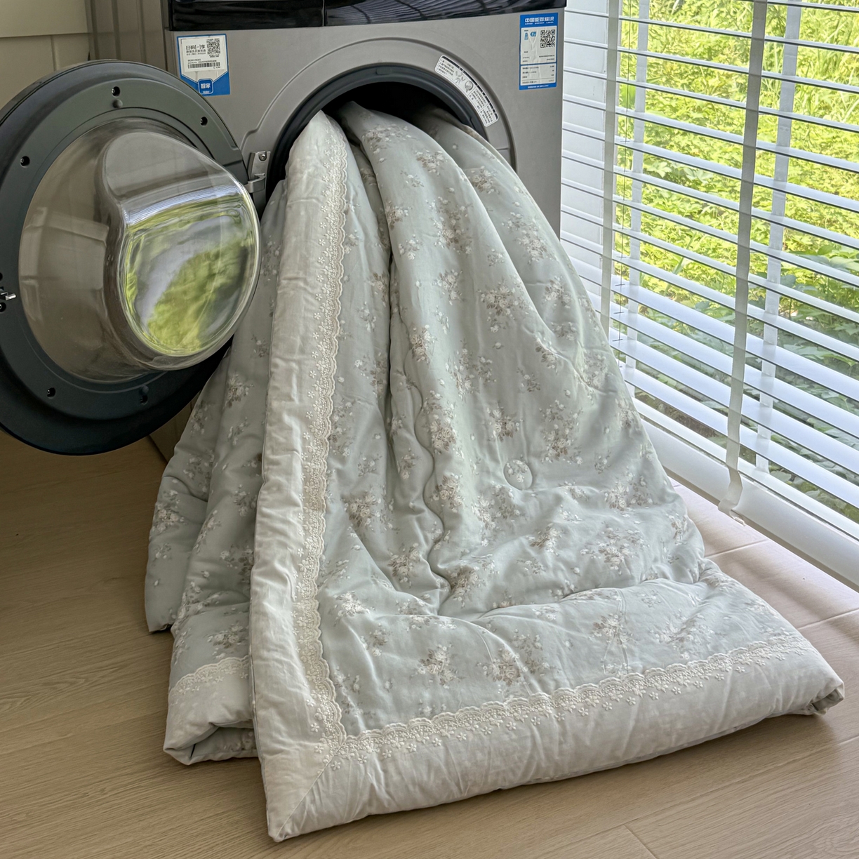 91家纺网 家纺一手货源 找家纺 （总）一加一 2025新款A类全棉纯棉双层纱田园风懒人被冬被被子被芯（可水洗）