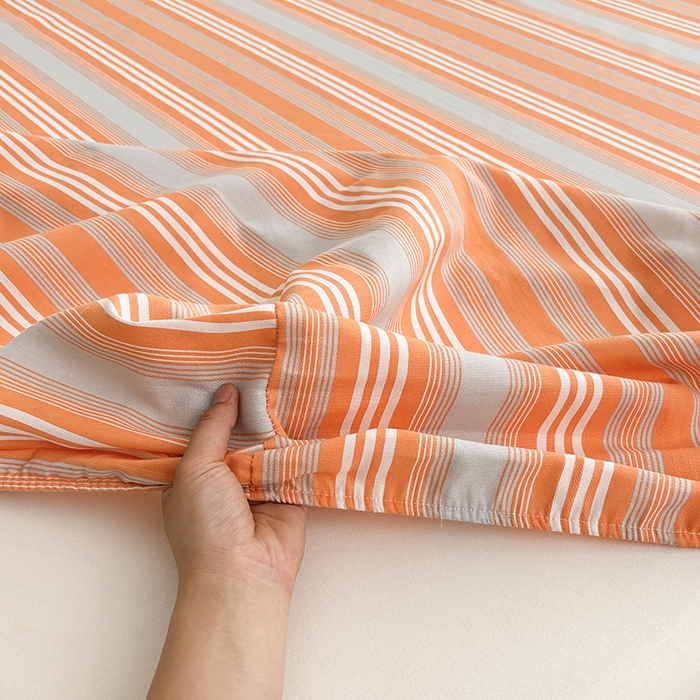 91家纺网 家纺一手货源 找家纺 青泽家纺 2025新款原棉老粗布床笠系列 时尚桔